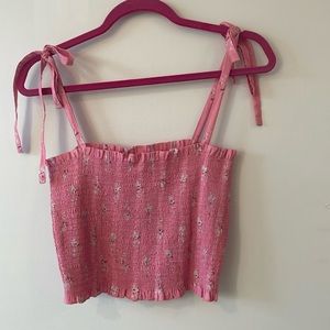 LoveShackFancy Pink Floral Gracie Top Size: M